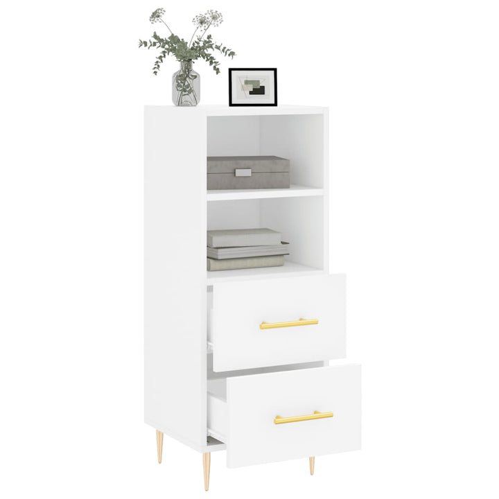 skænk 34,5x34x90 cm konstrueret træ hvid