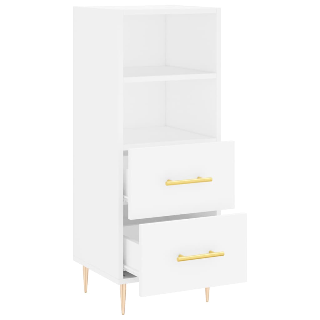 skænk 34,5x34x90 cm konstrueret træ hvid