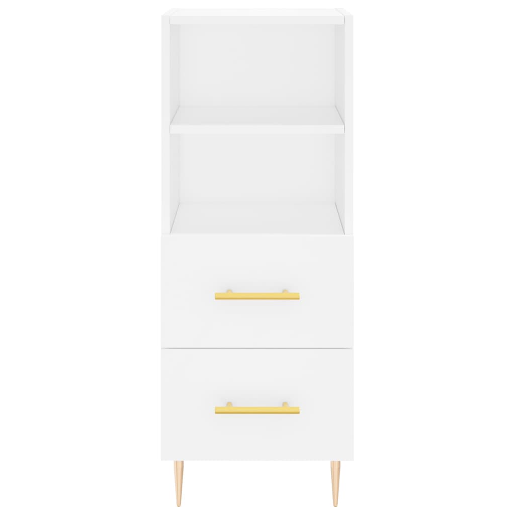skænk 34,5x34x90 cm konstrueret træ hvid