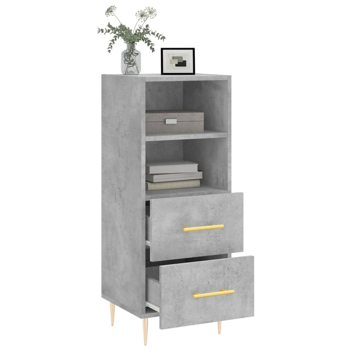 skænk 34,5x34x90 cm konstrueret træ betongrå