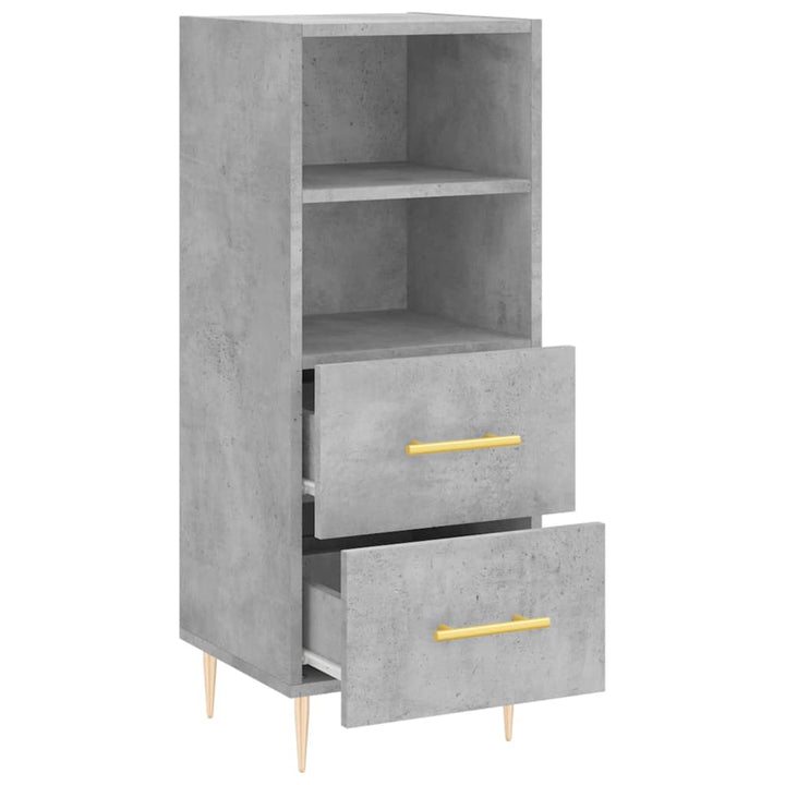 skænk 34,5x34x90 cm konstrueret træ betongrå