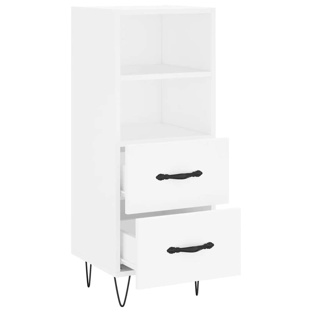 skænk 34,5x34x90 cm konstrueret træ hvid