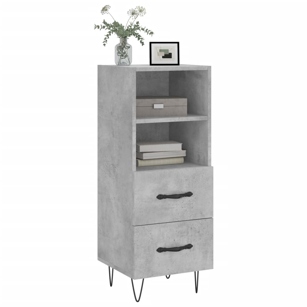 skænk 34,5x34x90 cm konstrueret træ betongrå
