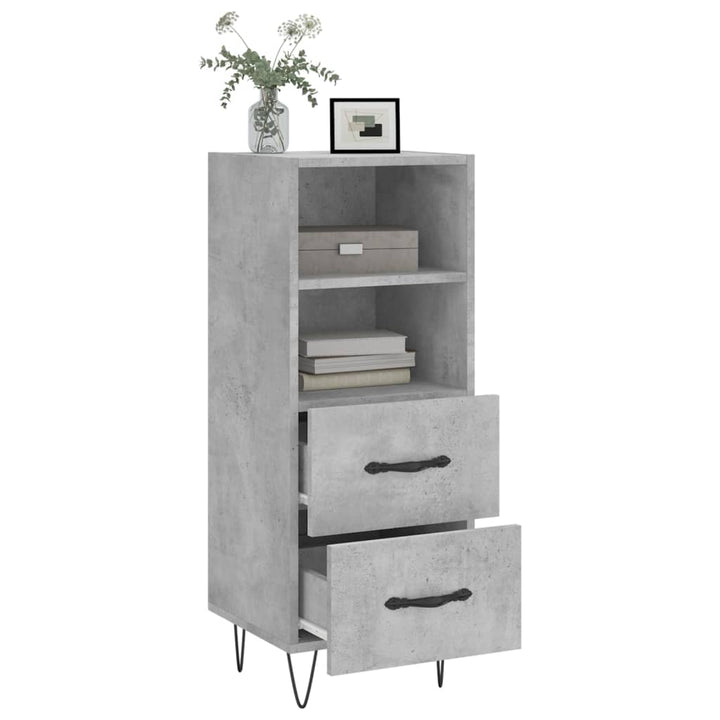 skænk 34,5x34x90 cm konstrueret træ betongrå