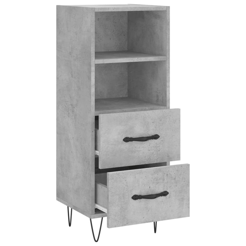 skænk 34,5x34x90 cm konstrueret træ betongrå