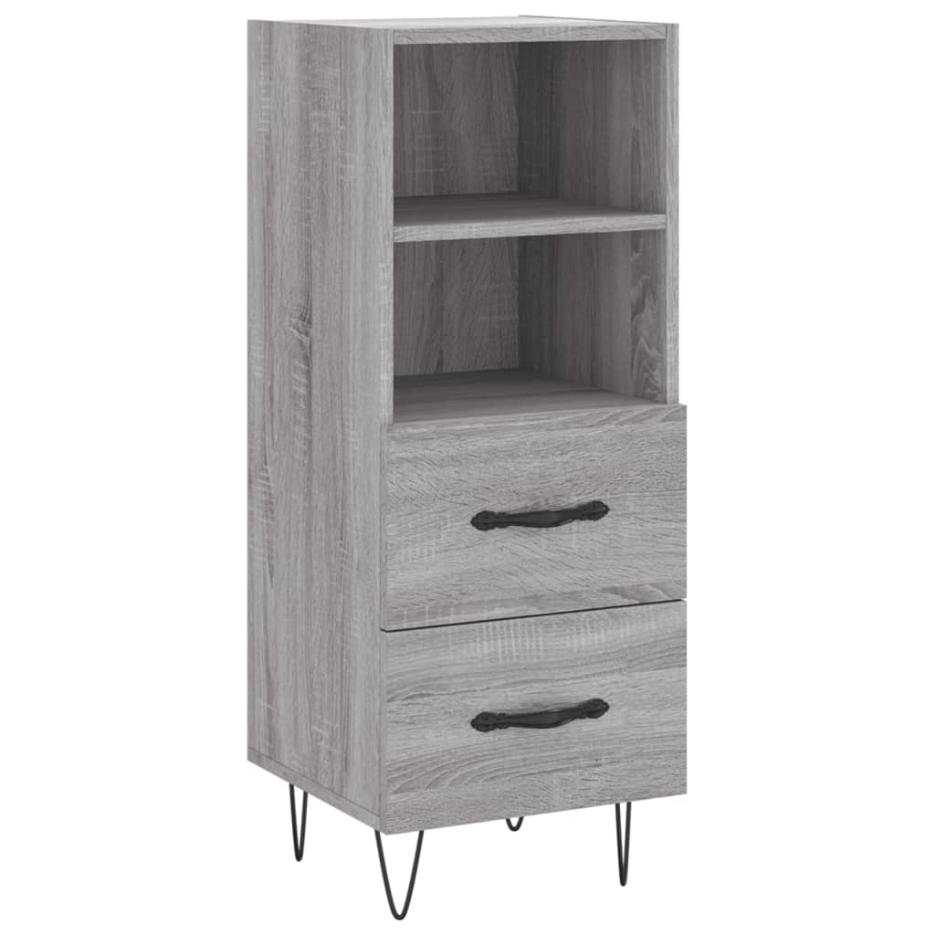skænk 34,5x34x90 cm konstrueret træ grå sonoma-eg