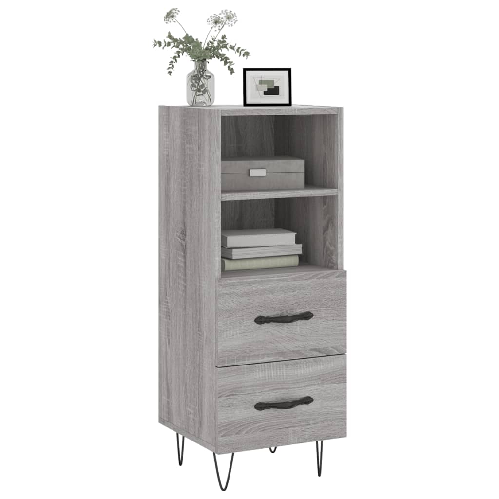 skænk 34,5x34x90 cm konstrueret træ grå sonoma-eg