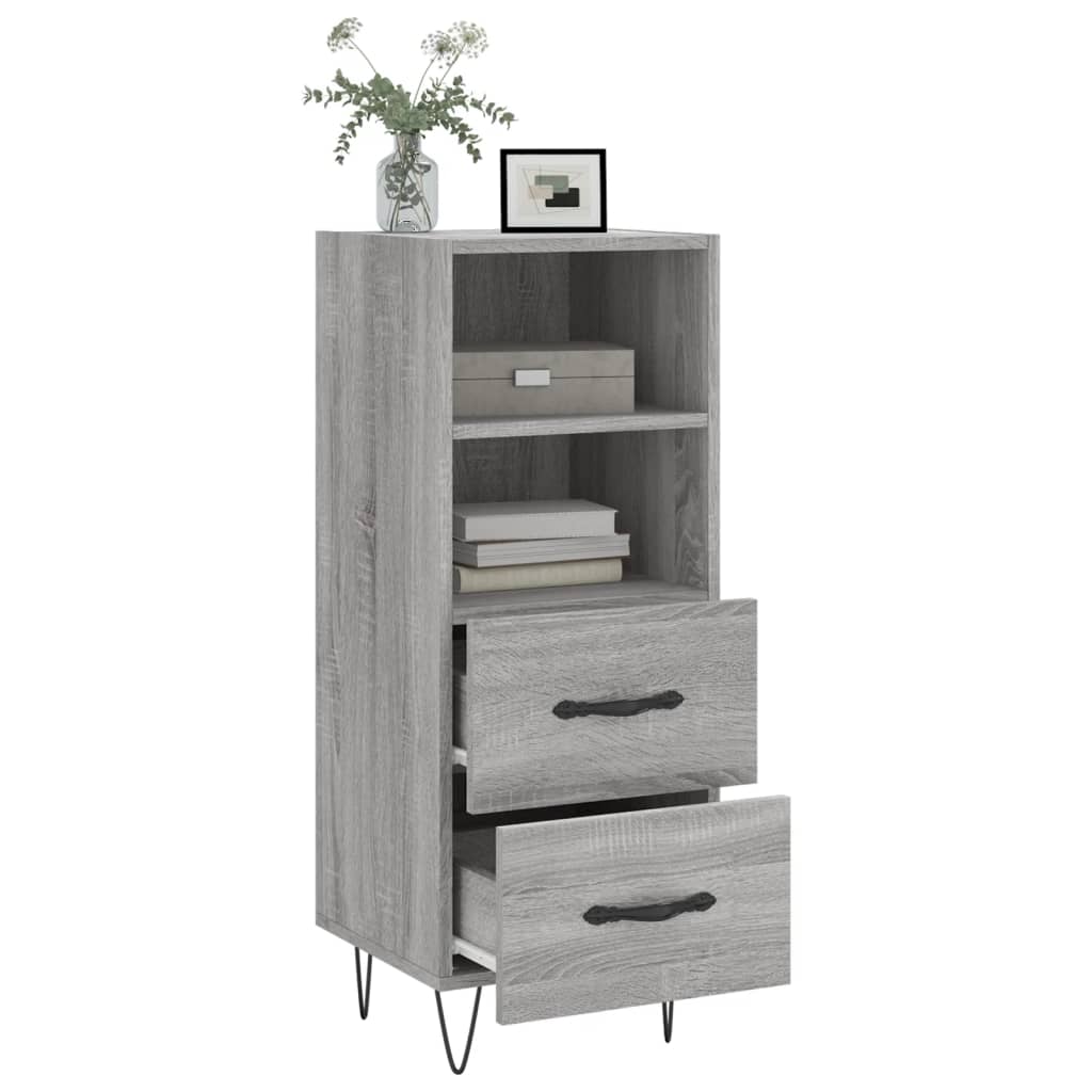 skænk 34,5x34x90 cm konstrueret træ grå sonoma-eg