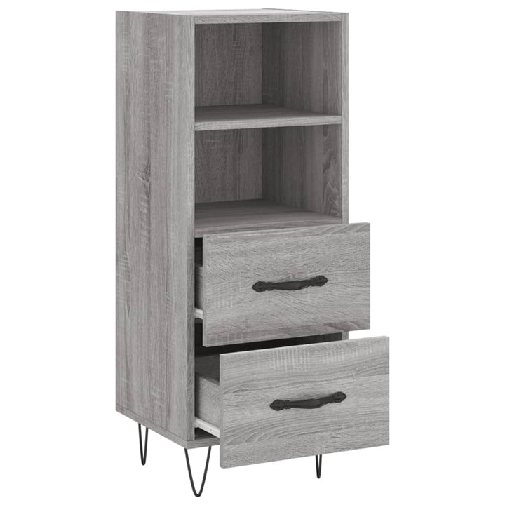 skænk 34,5x34x90 cm konstrueret træ grå sonoma-eg
