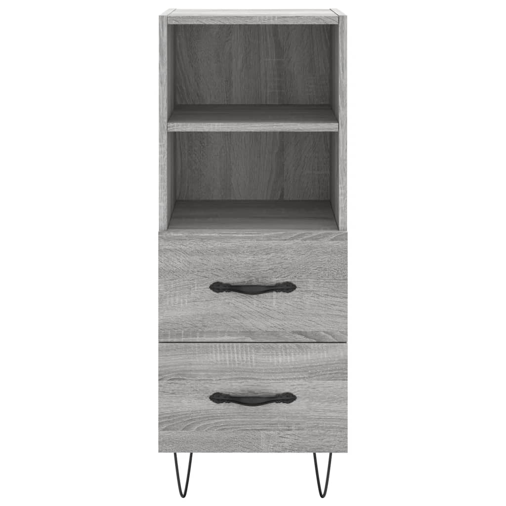 skænk 34,5x34x90 cm konstrueret træ grå sonoma-eg