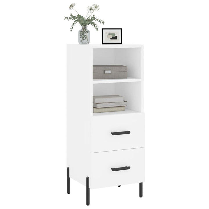 skænk 34,5x34x90 cm konstrueret træ hvid
