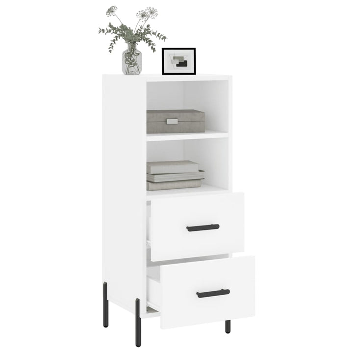 skænk 34,5x34x90 cm konstrueret træ hvid