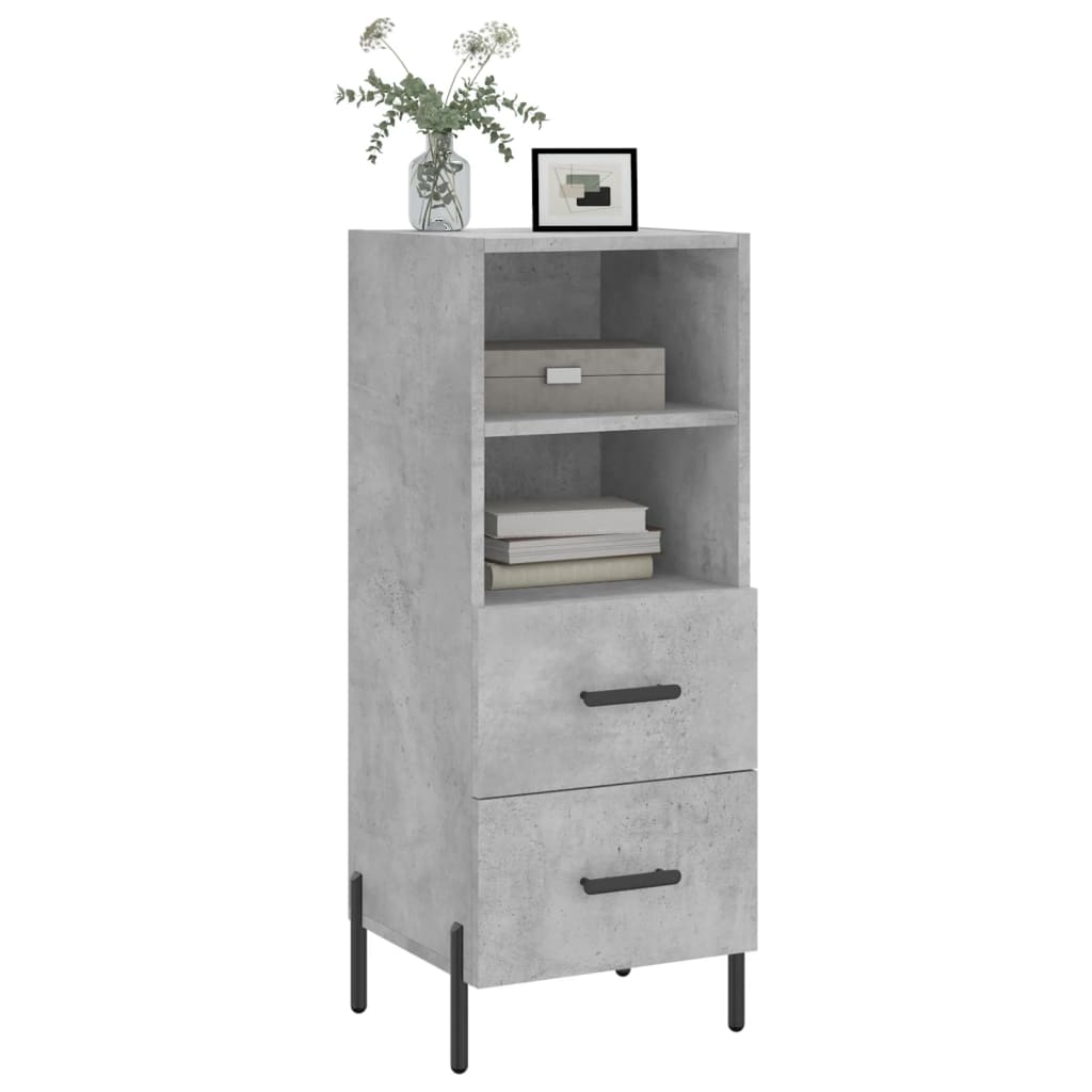 skænk 34,5x34x90 cm konstrueret træ betongrå