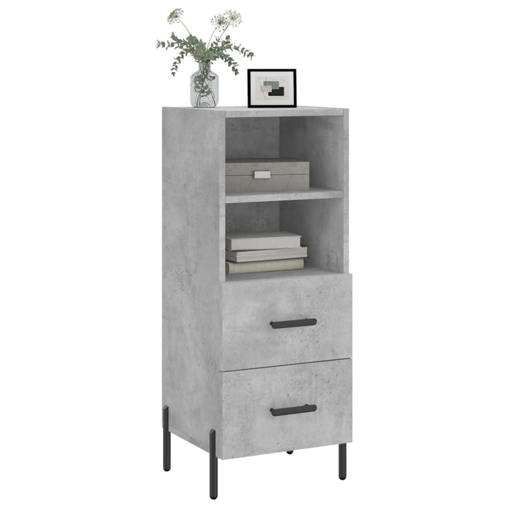 skænk 34,5x34x90 cm konstrueret træ betongrå