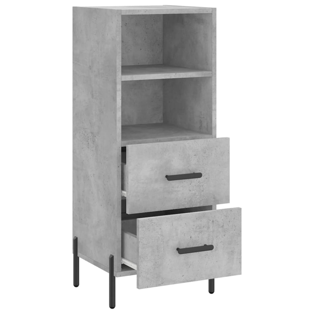 skænk 34,5x34x90 cm konstrueret træ betongrå