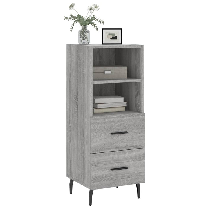 skænk 34,5x34x90 cm konstrueret træ grå sonoma-eg