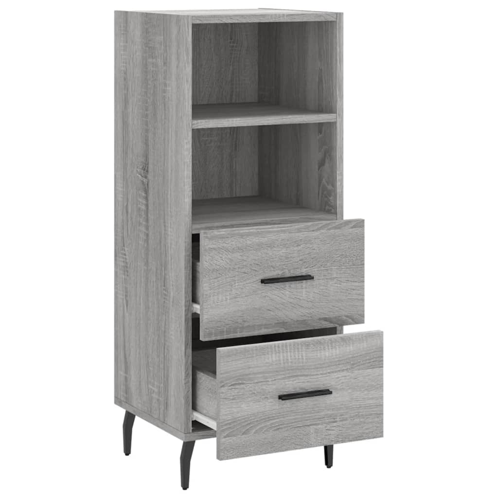 skænk 34,5x34x90 cm konstrueret træ grå sonoma-eg
