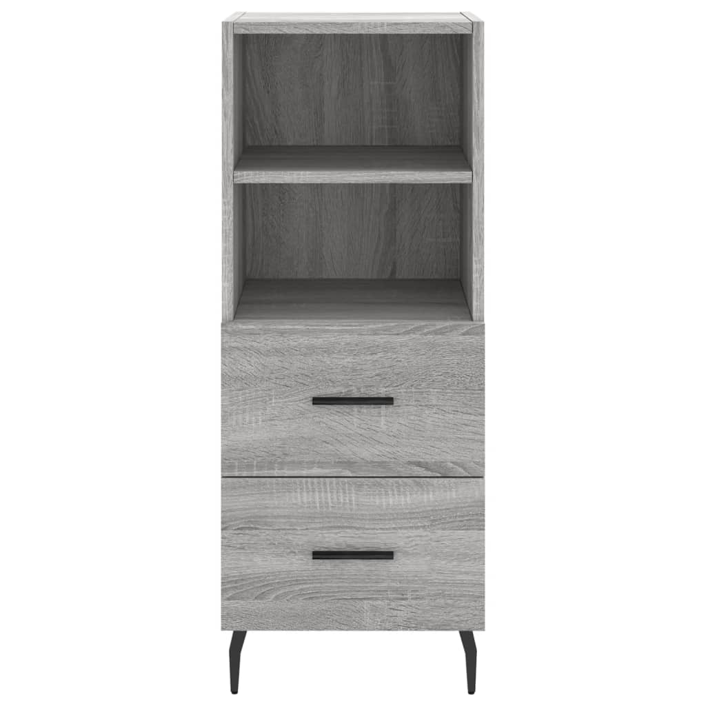 skænk 34,5x34x90 cm konstrueret træ grå sonoma-eg
