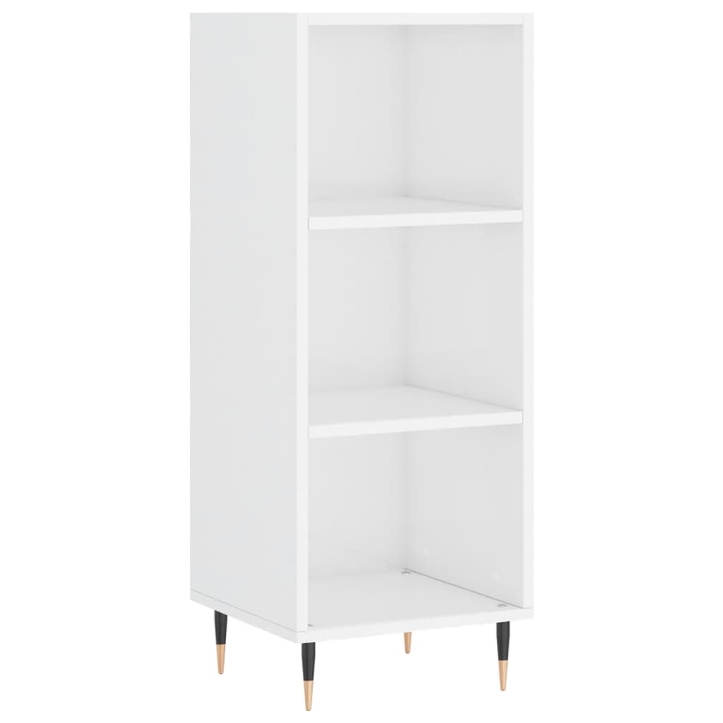 skænk 34,5x32,5x90 cm konstrueret træ hvid højglans
