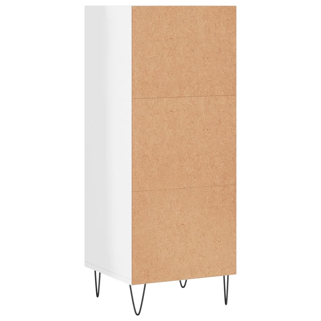 skænk 34,5x32,5x90 cm konstrueret træ hvid højglans