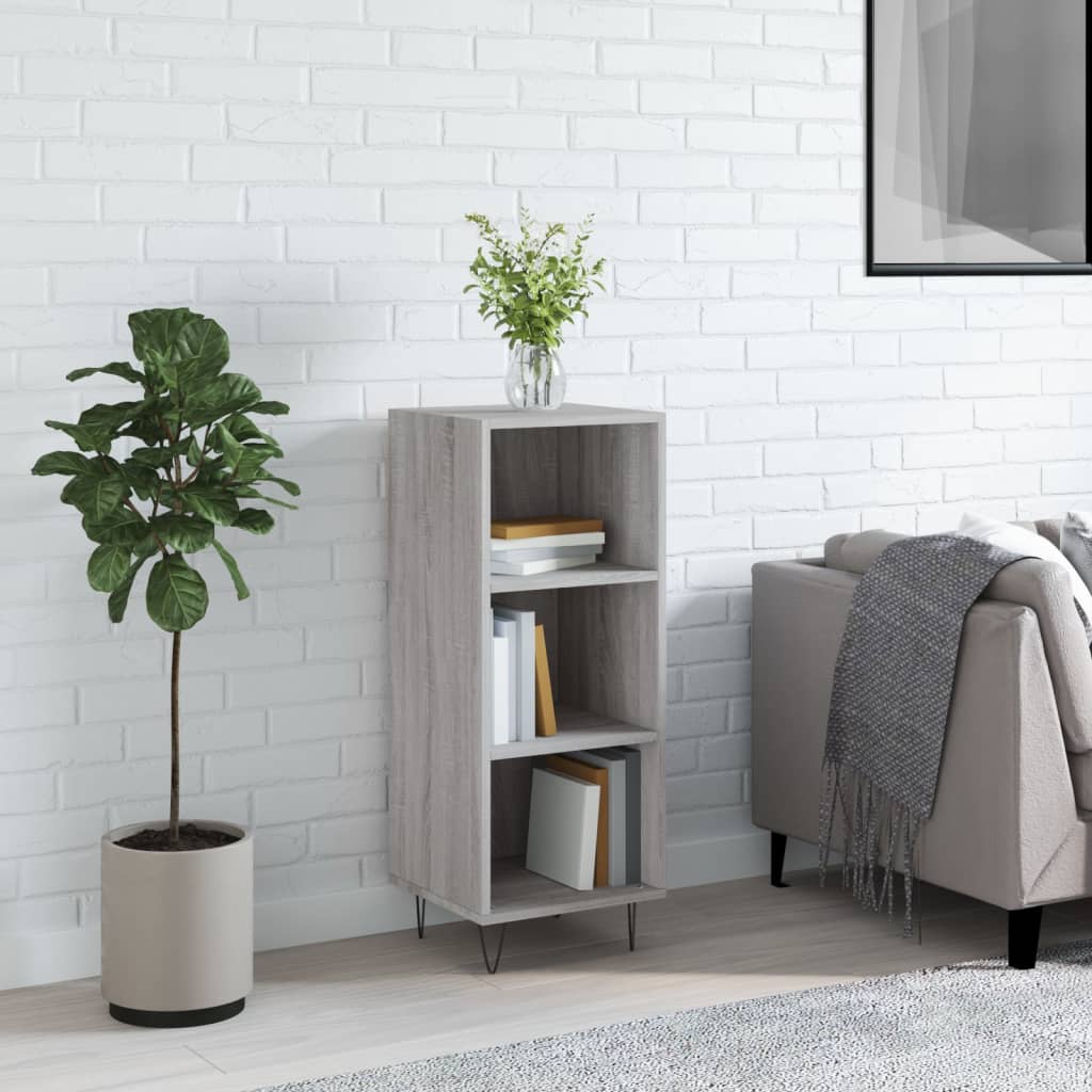 skænk 34,5x32,5x90 cm konstrueret træ grå sonoma-eg