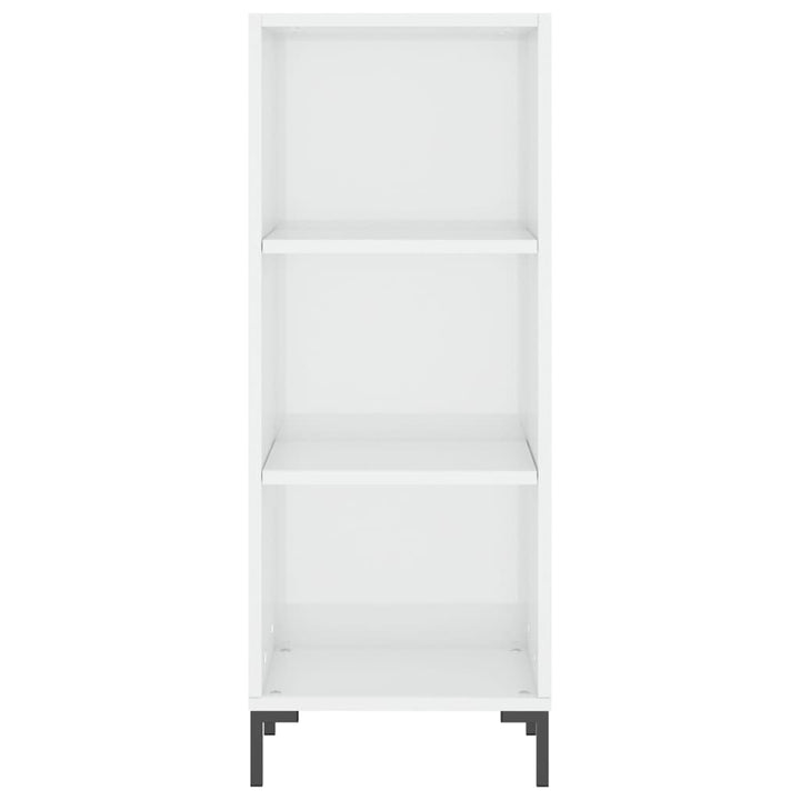 skænk 34,5x32,5x90 cm konstrueret træ hvid højglans