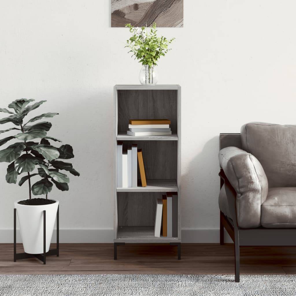 skænk 34,5x32,5x90 cm konstrueret træ grå sonoma-eg