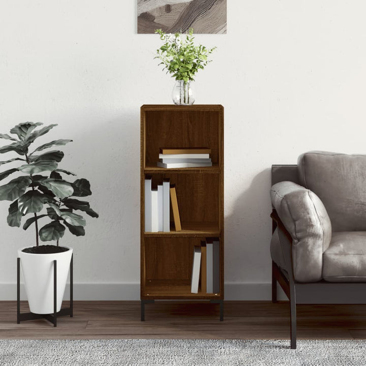 skænk 34,5x32,5x90 cm konstrueret træ brun egetræsfarve