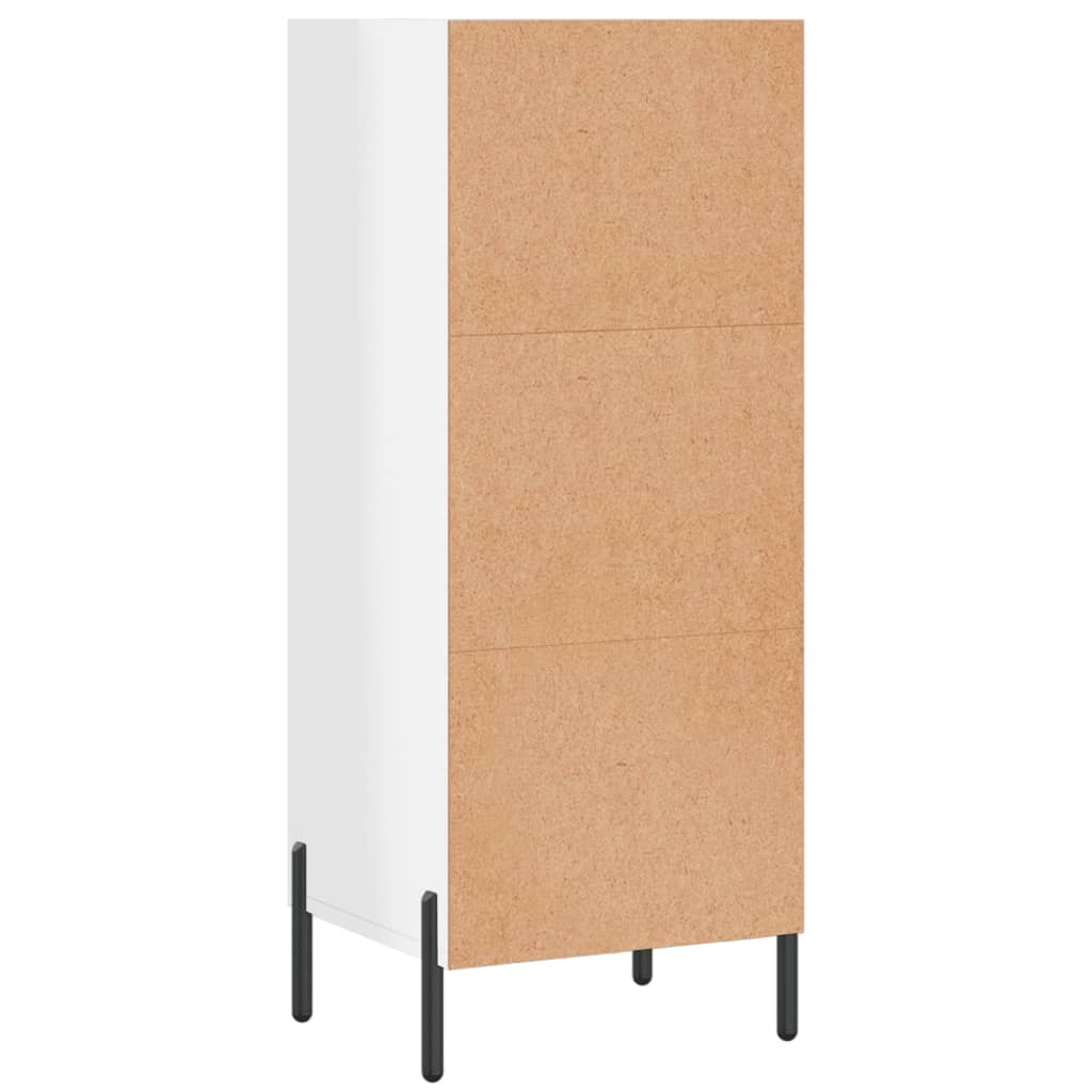 skænk 34,5x32,5x90 cm konstrueret træ hvid højglans
