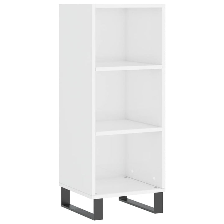 skænk 34,5x32,5x90 cm konstrueret træ hvid højglans