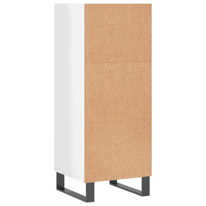 skænk 34,5x32,5x90 cm konstrueret træ hvid højglans