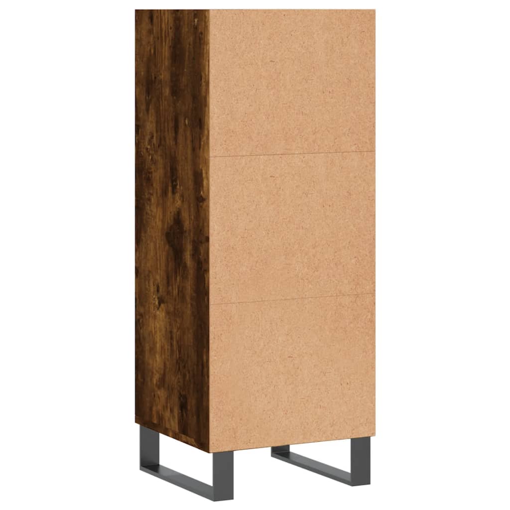 skænk 34,5x32,5x90 cm konstrueret træ røget egetræsfarve