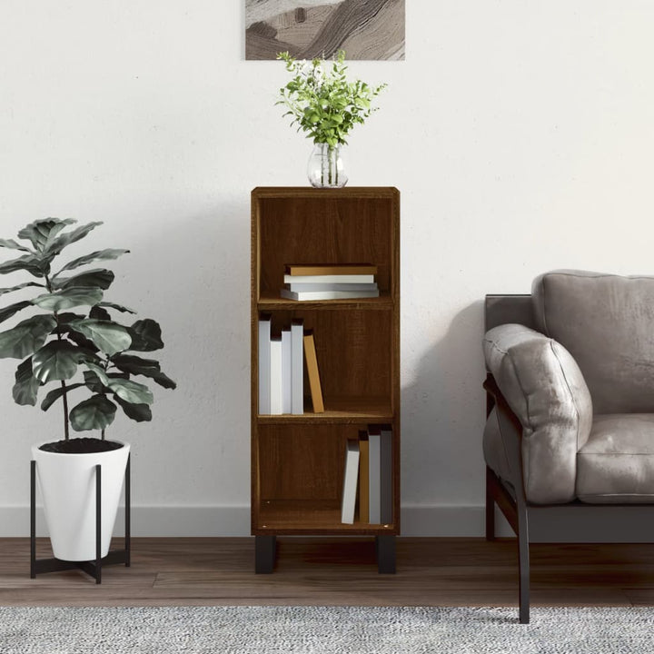 skænk 34,5x32,5x90 cm konstrueret træ brun egetræsfarve