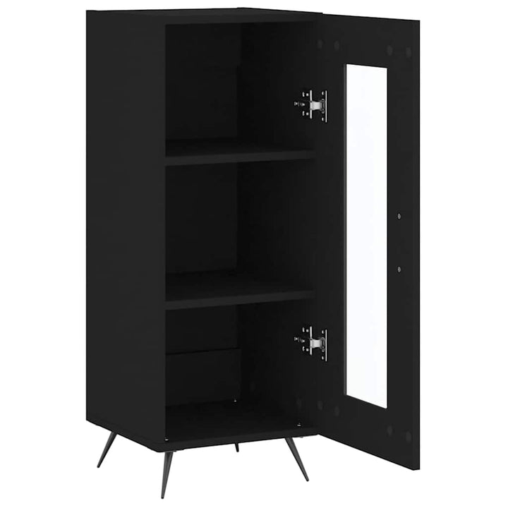 skænk 34,5x34x90 cm konstrueret træ sort