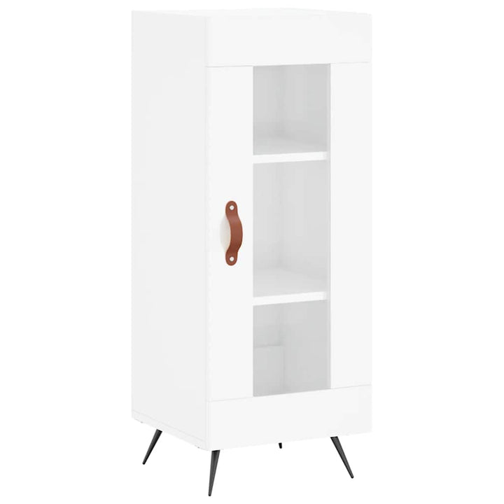 skænk 34,5x34x90 cm konstrueret træ hvid højglans