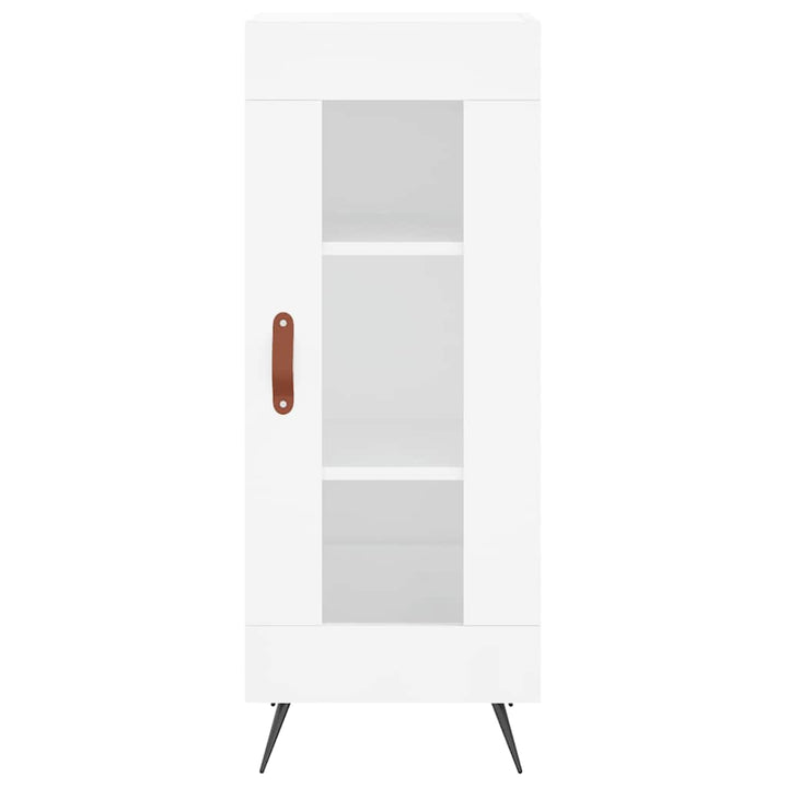 skænk 34,5x34x90 cm konstrueret træ hvid højglans