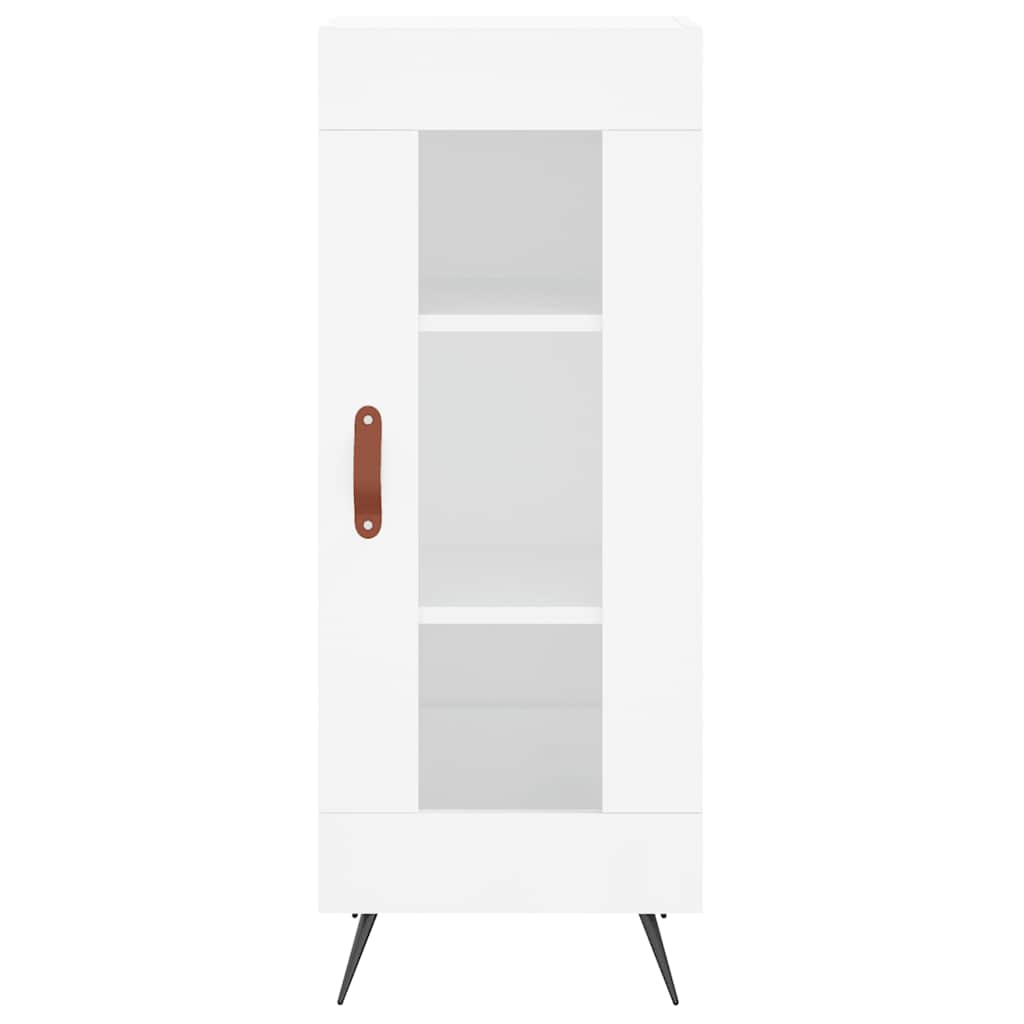 skænk 34,5x34x90 cm konstrueret træ hvid højglans