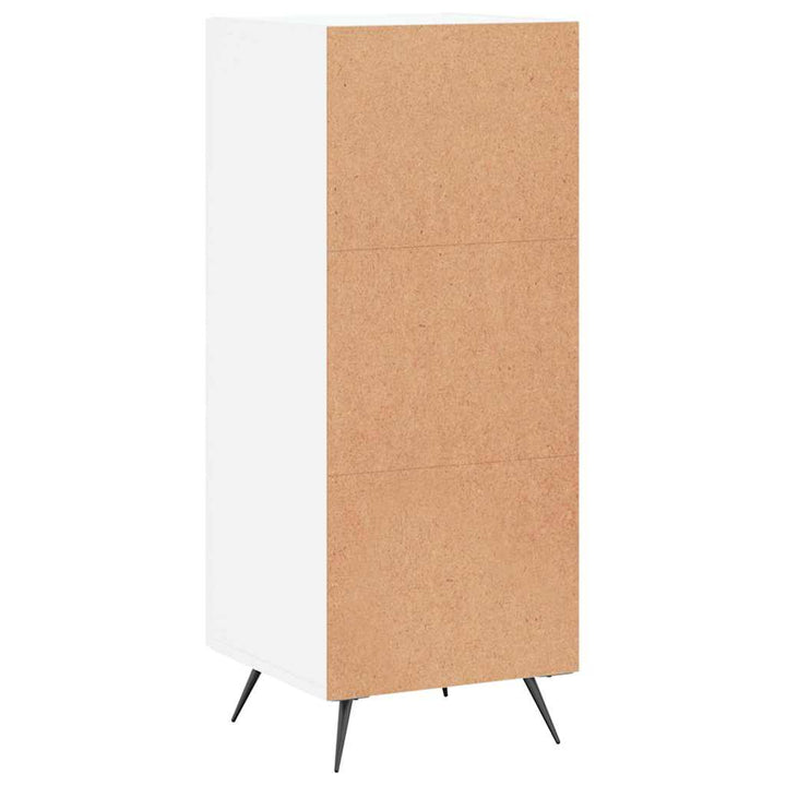 skænk 34,5x34x90 cm konstrueret træ hvid højglans