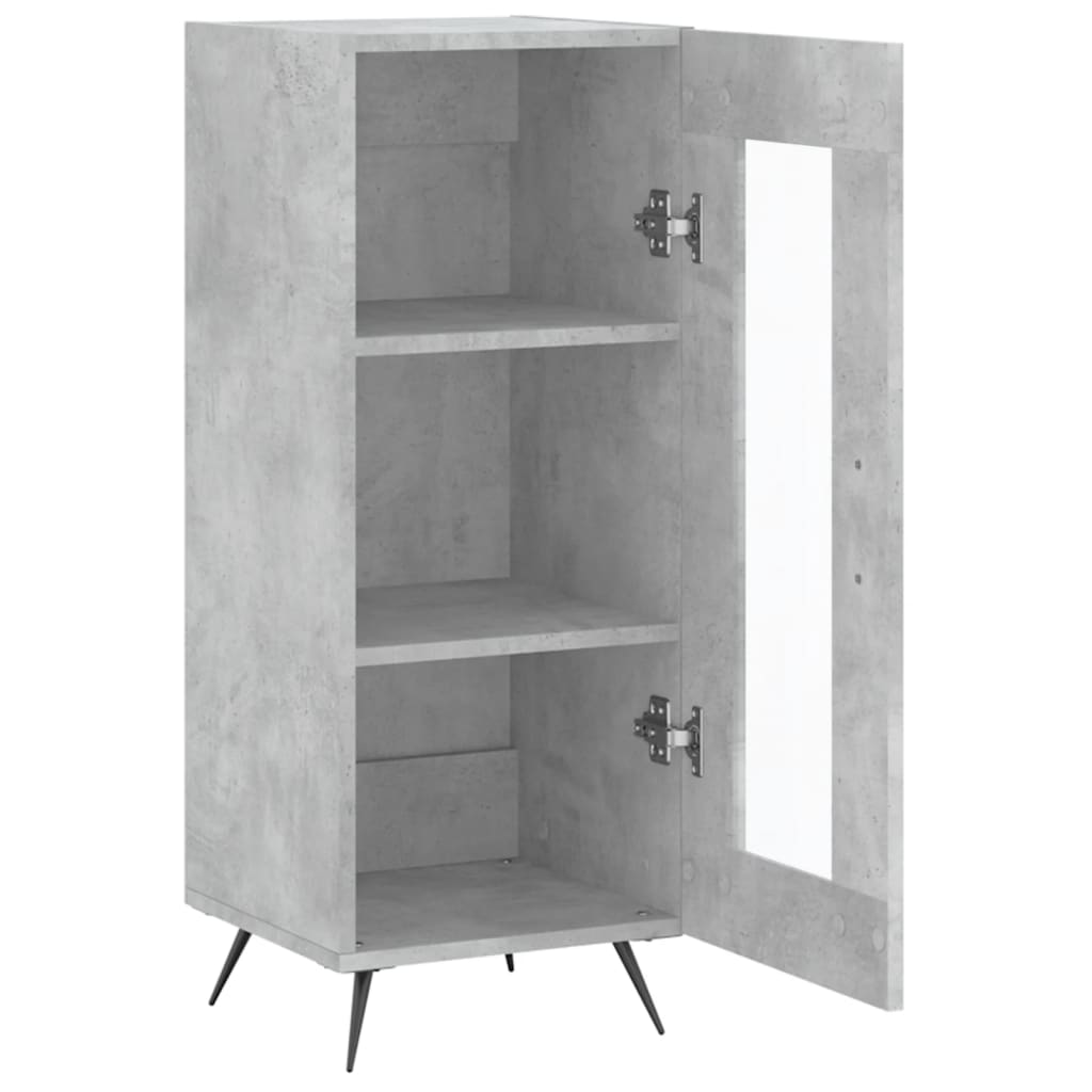 skænk 34,5x34x90 cm konstrueret træ betongrå