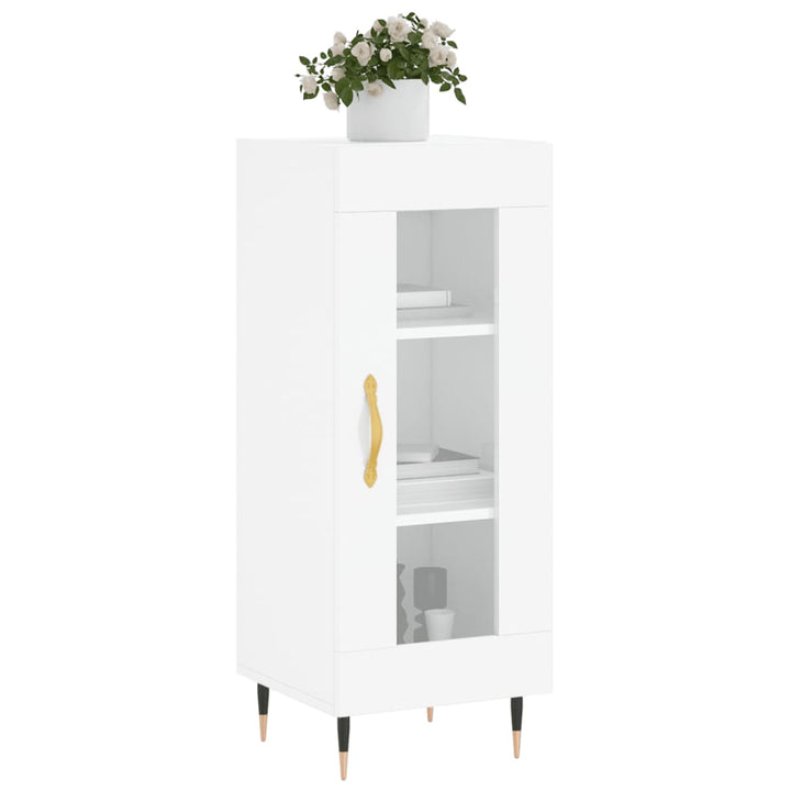 skænk 34,5x34x90 cm konstrueret træ hvid højglans