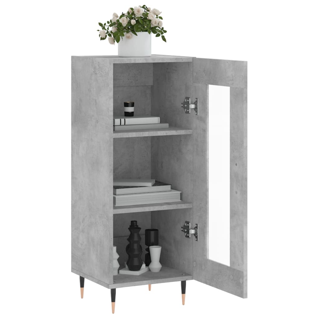 skænk 34,5x34x90 cm konstrueret træ betongrå