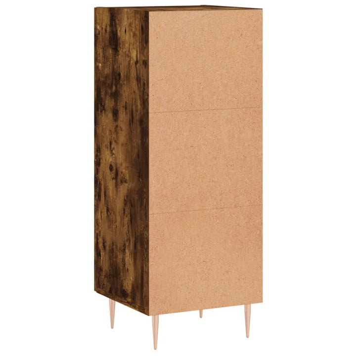 skænk 34,5x34x90 cm konstrueret træ røget egetræsfarve