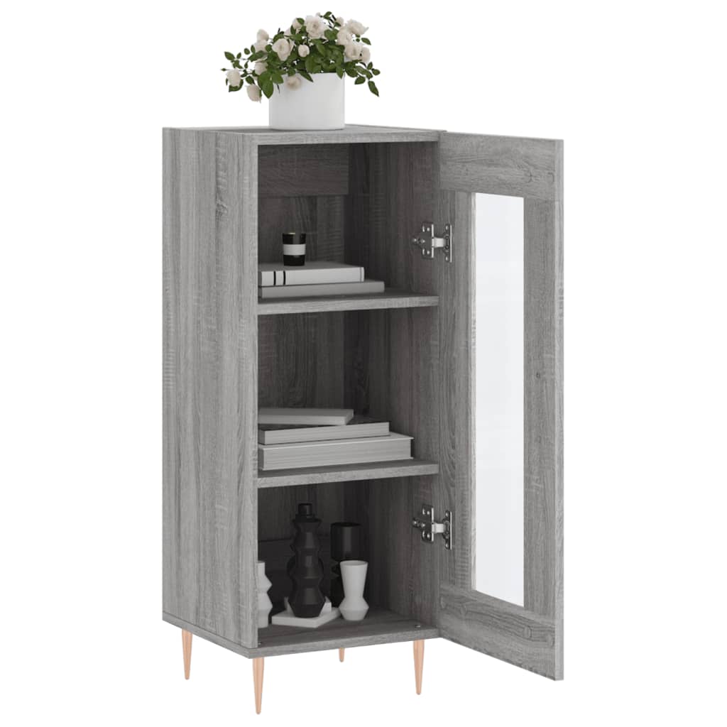 skænk 34,5x34x90 cm konstrueret træ grå sonoma-eg
