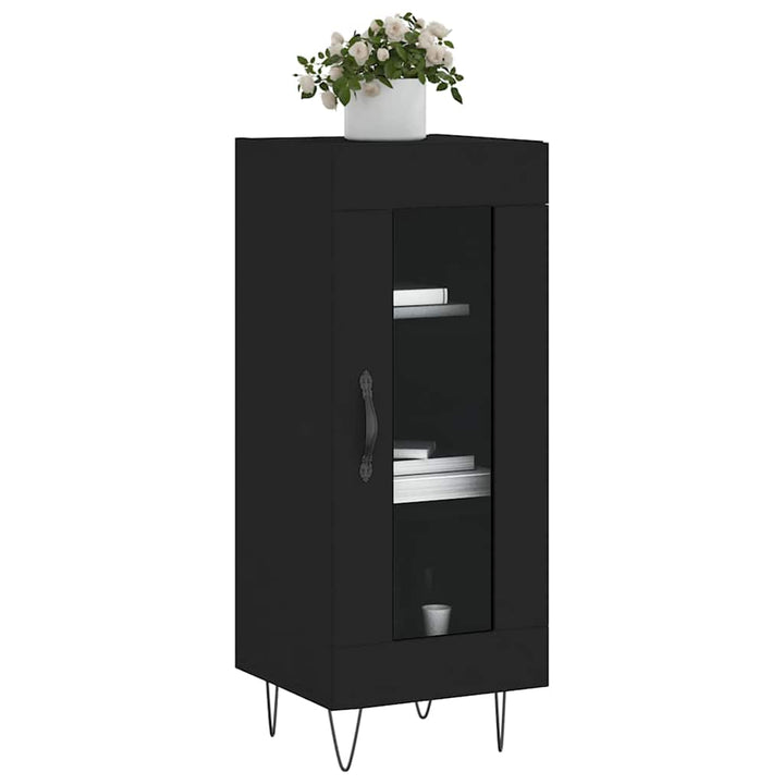 skænk 34,5x34x90 cm konstrueret træ sort
