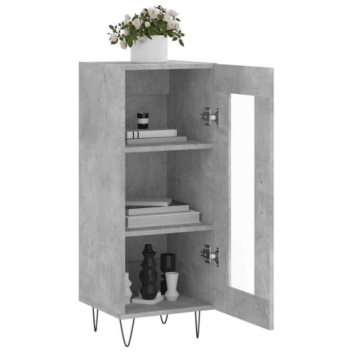 skænk 34,5x34x90 cm konstrueret træ betongrå