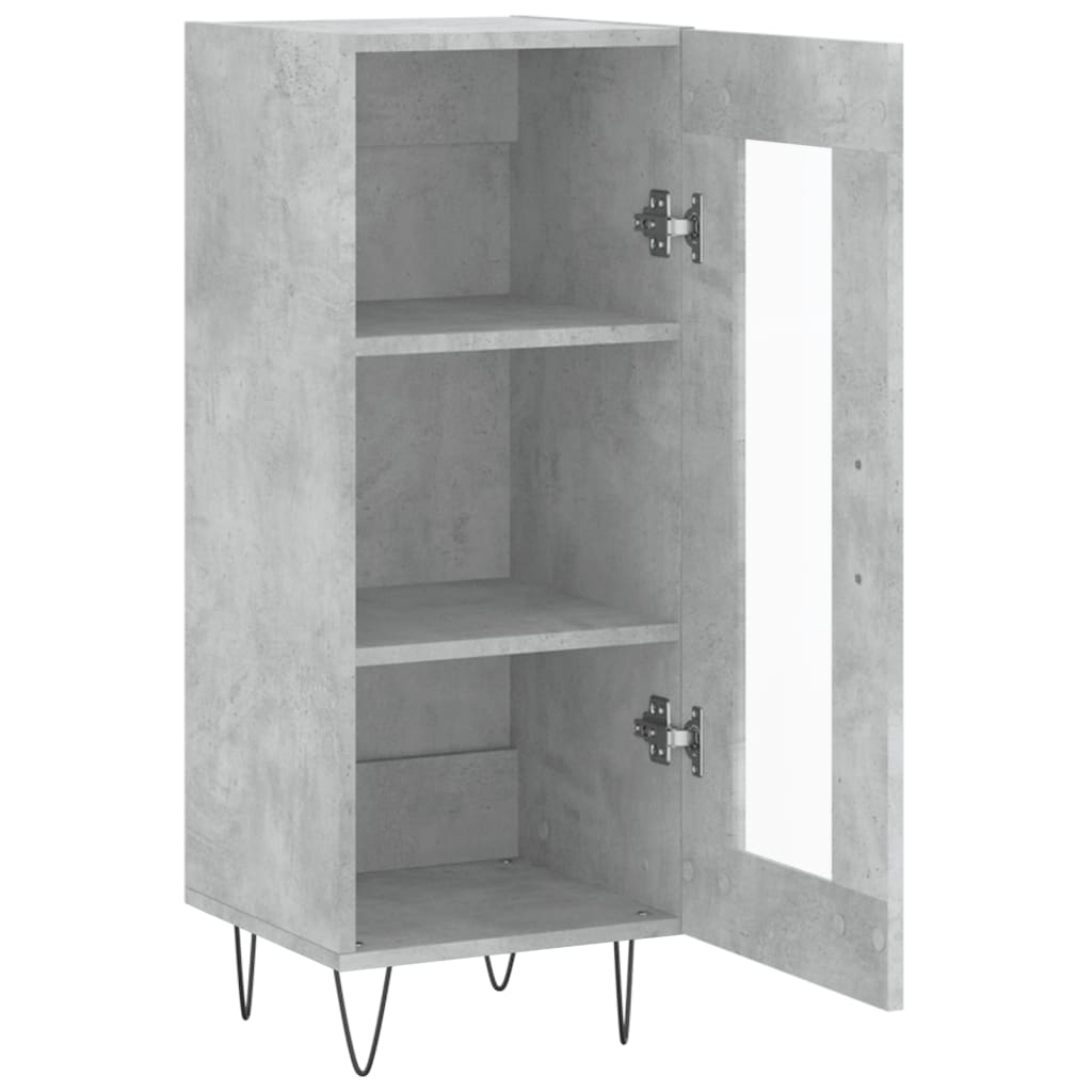 skænk 34,5x34x90 cm konstrueret træ betongrå
