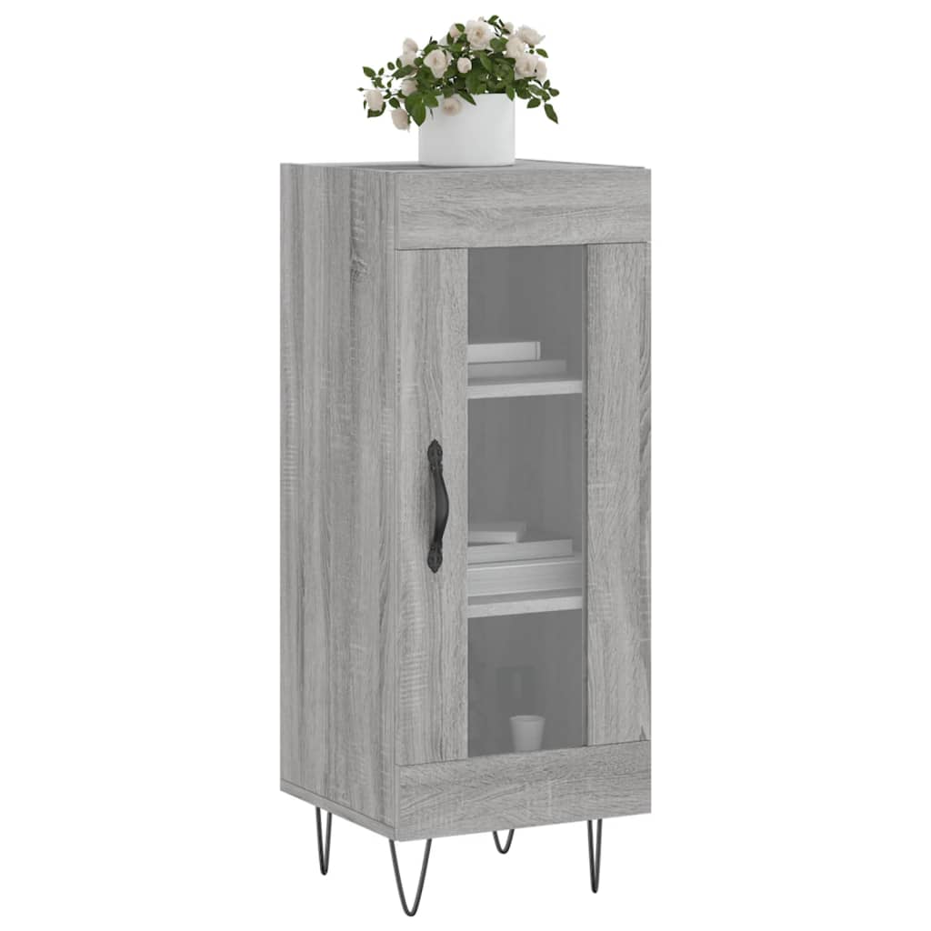 skænk 34,5x34x90 cm konstrueret træ grå sonoma-eg