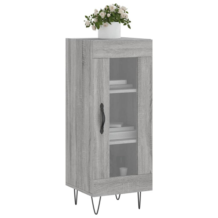 skænk 34,5x34x90 cm konstrueret træ grå sonoma-eg