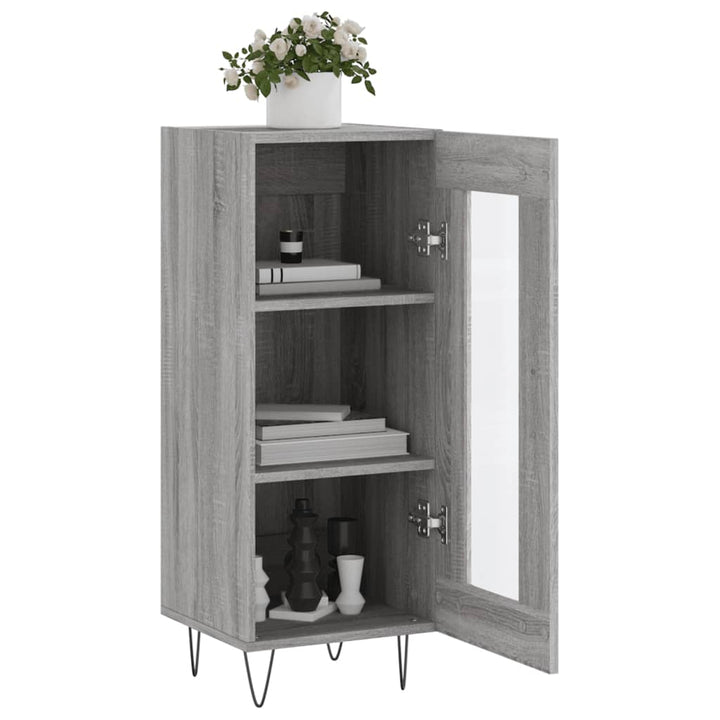 skænk 34,5x34x90 cm konstrueret træ grå sonoma-eg