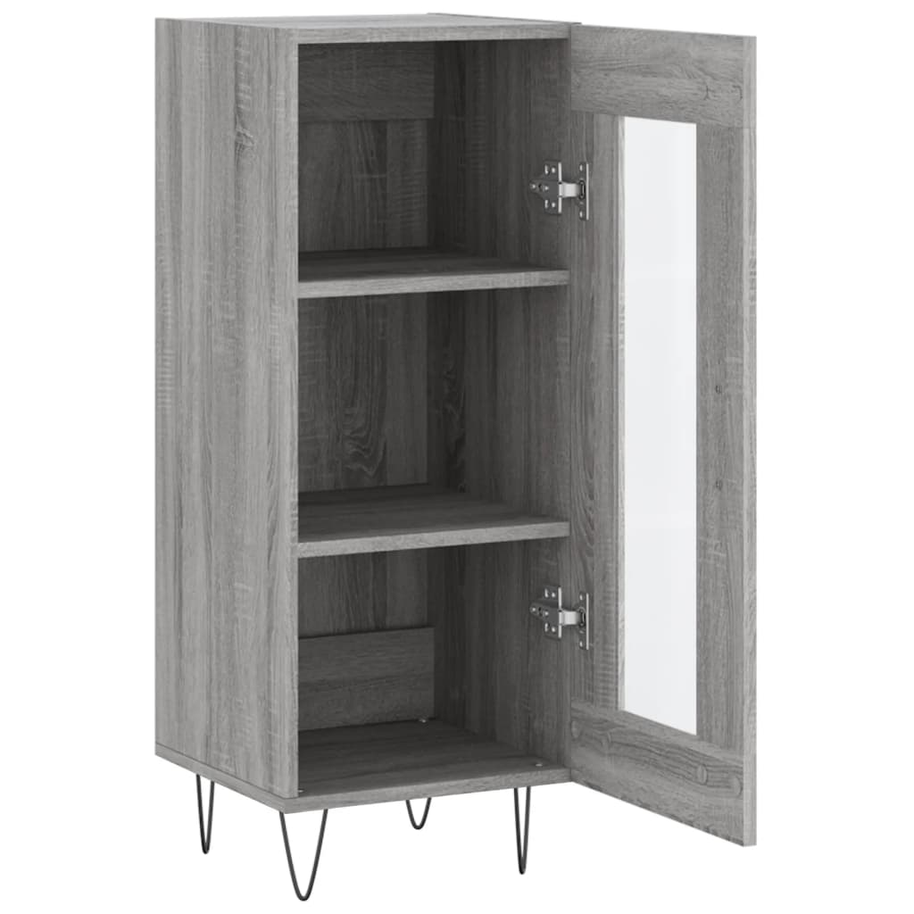 skænk 34,5x34x90 cm konstrueret træ grå sonoma-eg